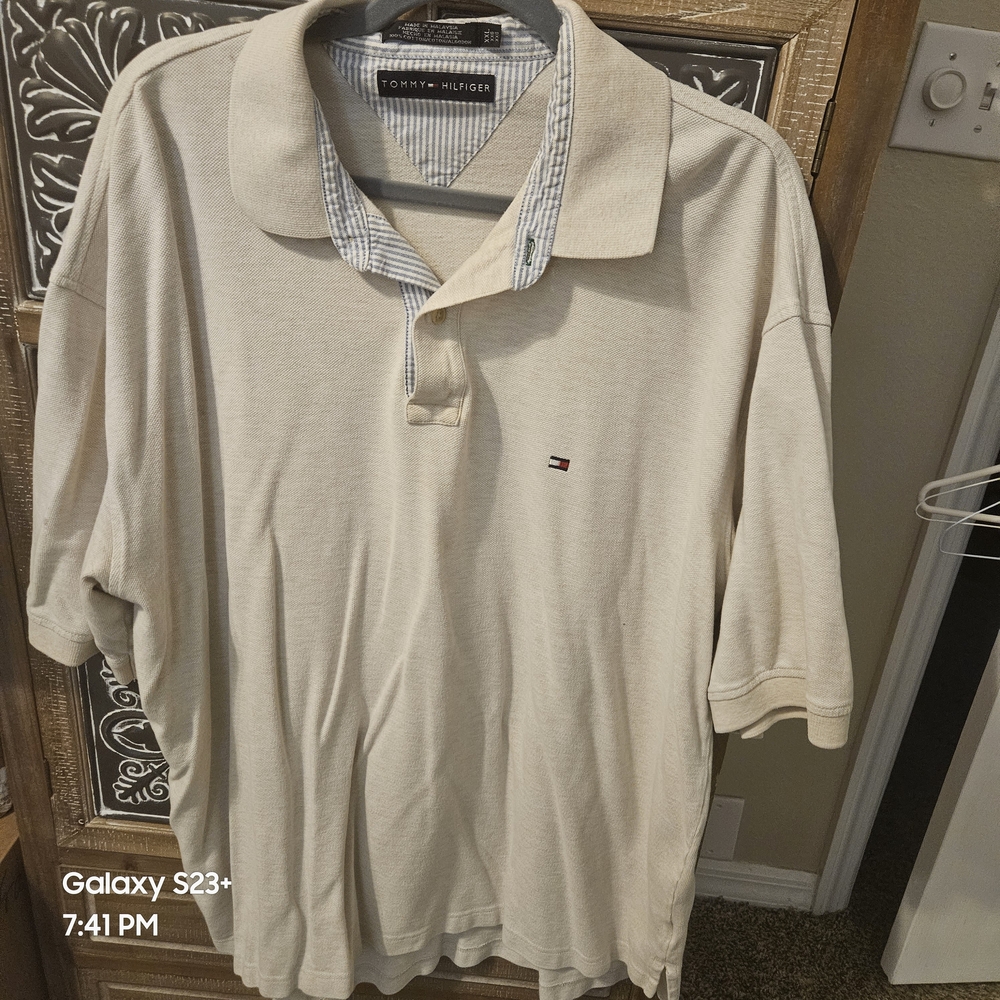 Tommy Hilfiger Men's Cream Polo Shirt